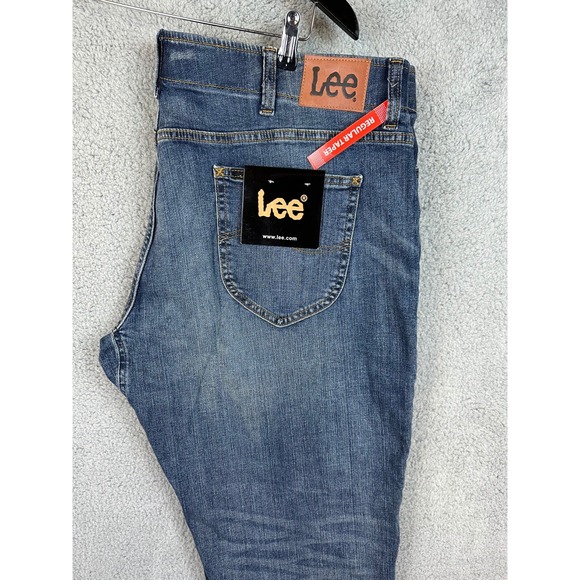 Lee Jeans Men's 44x32 regular Fit Tapered American Blue Denim Mid